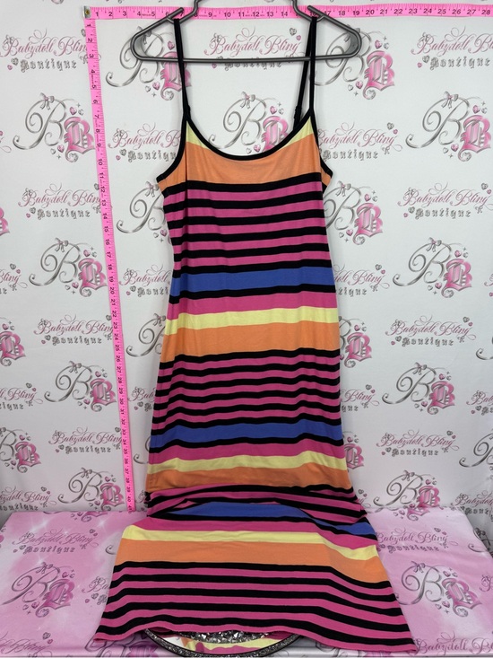 Derek Heart Dresses & Skirts - Derek Heart Striped Spaghetti Strap Maxi Dress - Pink, Orange, Blue, Yellow